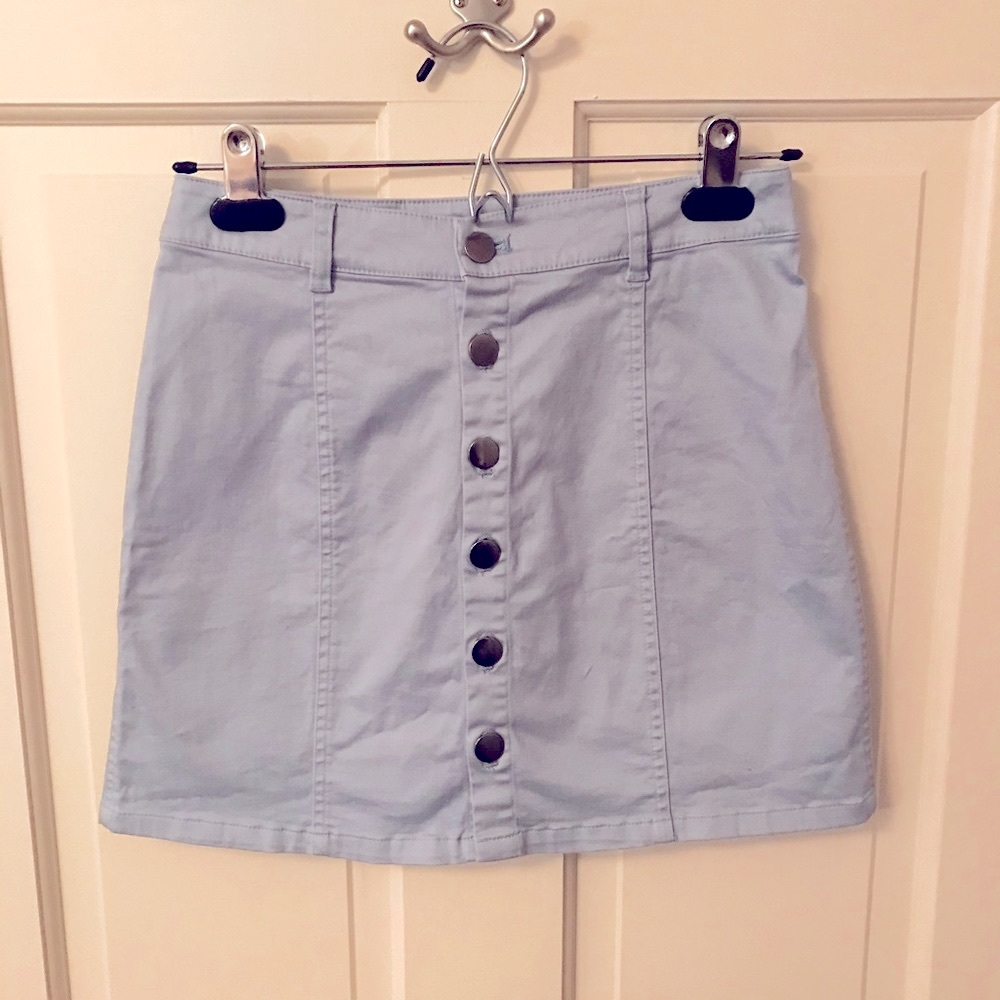 Forever 21 light blue button up skirt
